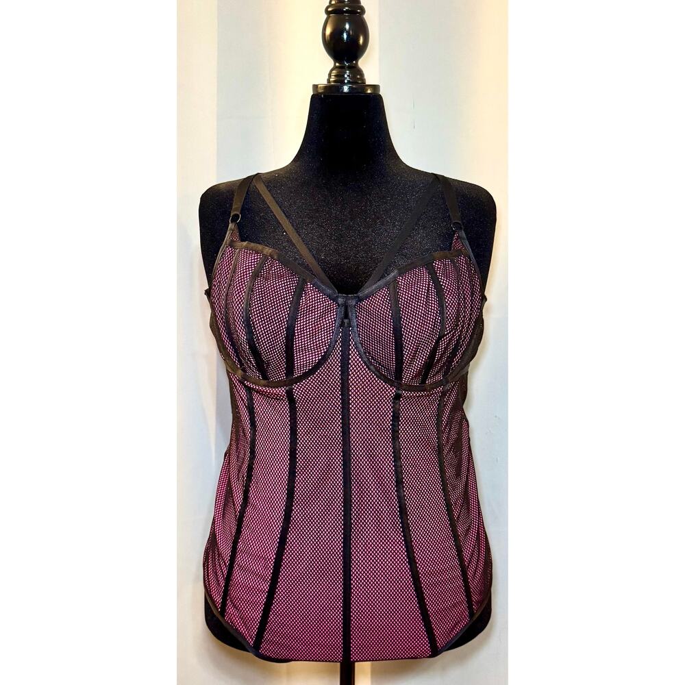 Fishnet And Satin Binding Bodysuit